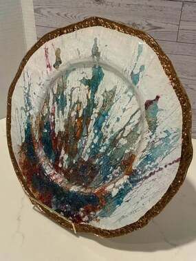 VTG ITALIAN GLACIER PLATE…Hand painted
